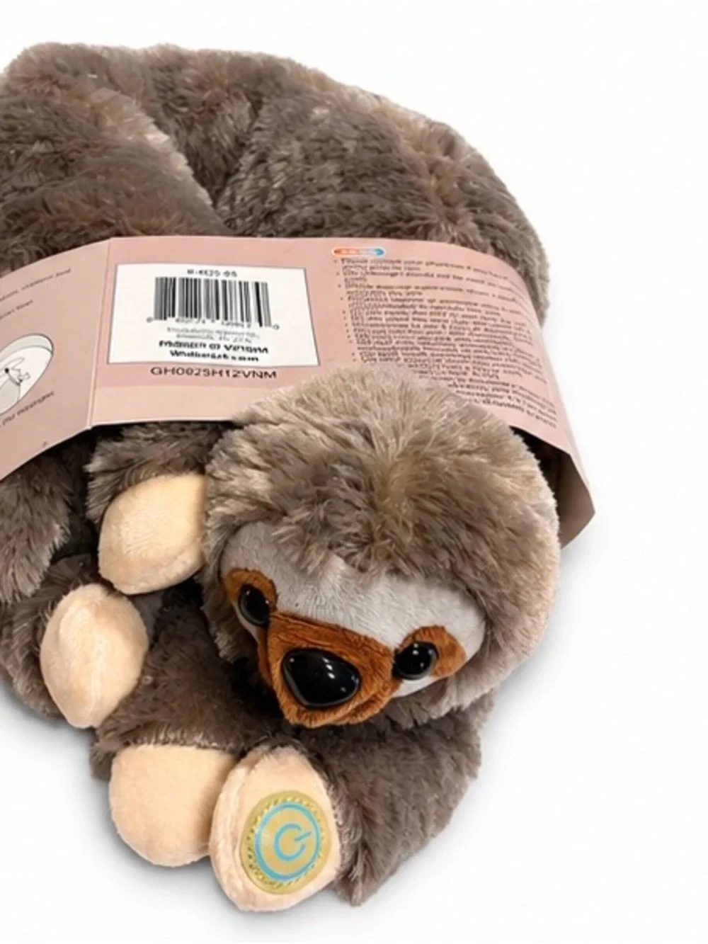 Carter's Plush Sloth Soft Toy in Gray, Brown, Cream with Orange Accent